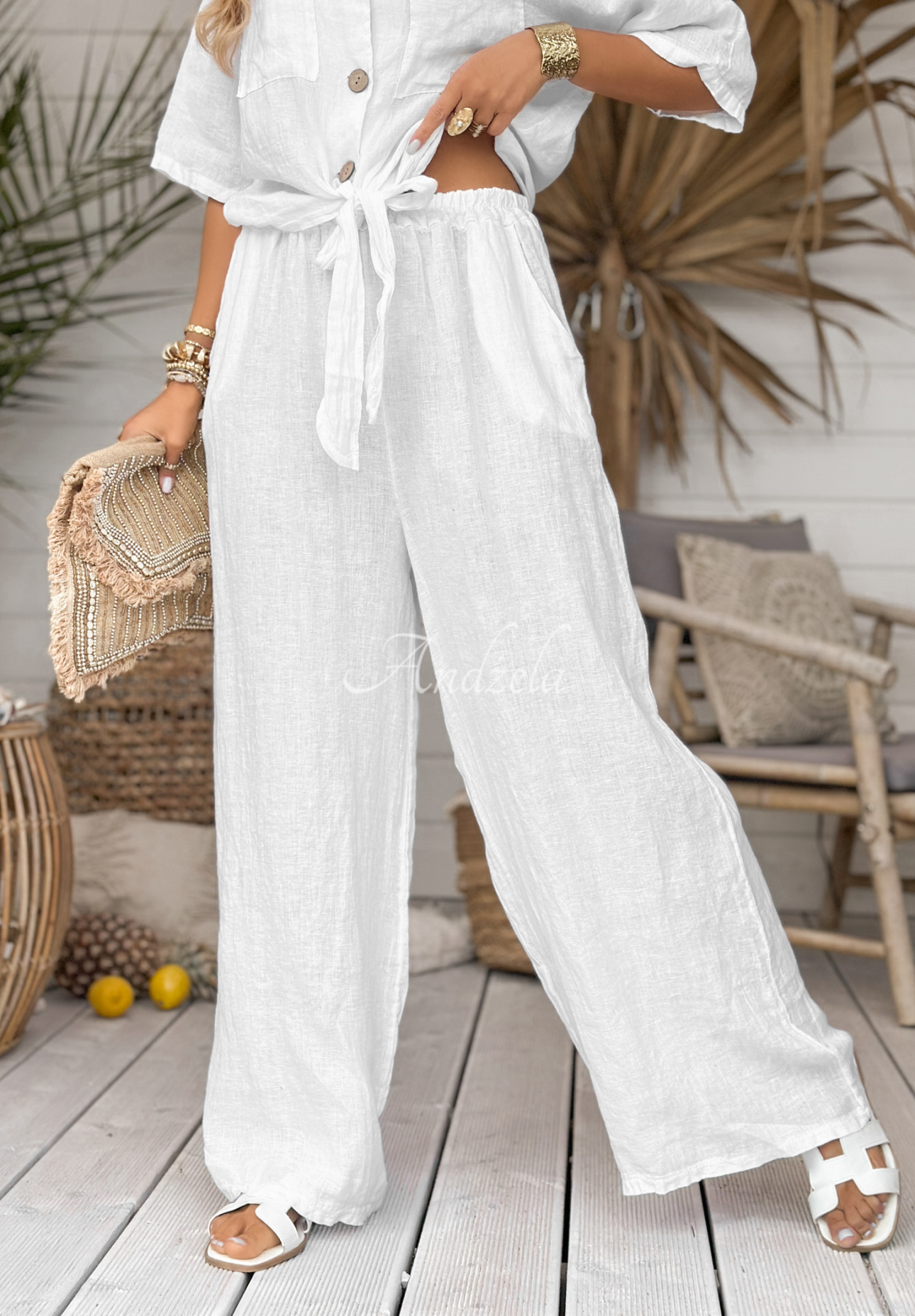 Pantaloni wide leg din in On Vacation