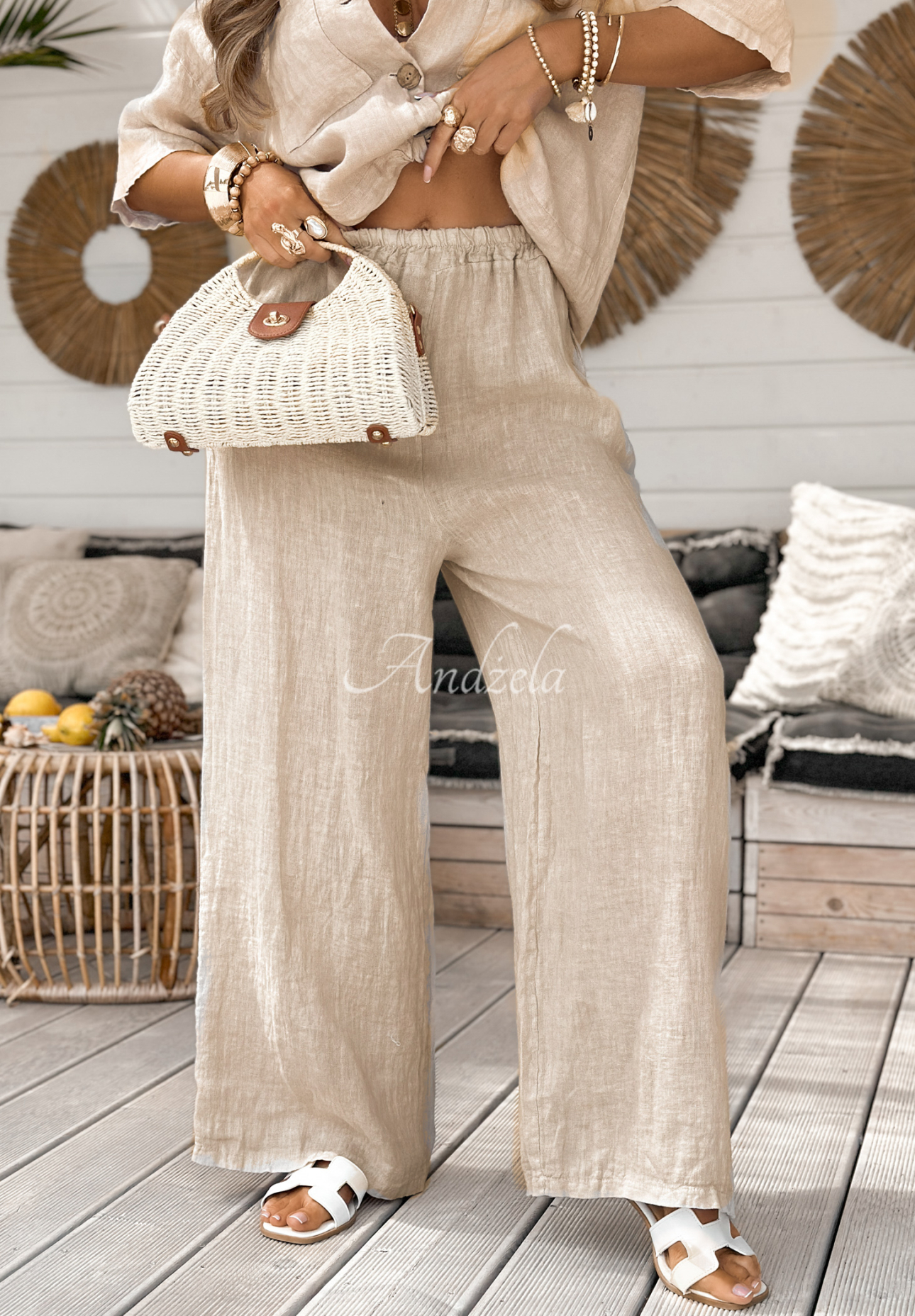 Pantaloni wide leg din in On Vacation