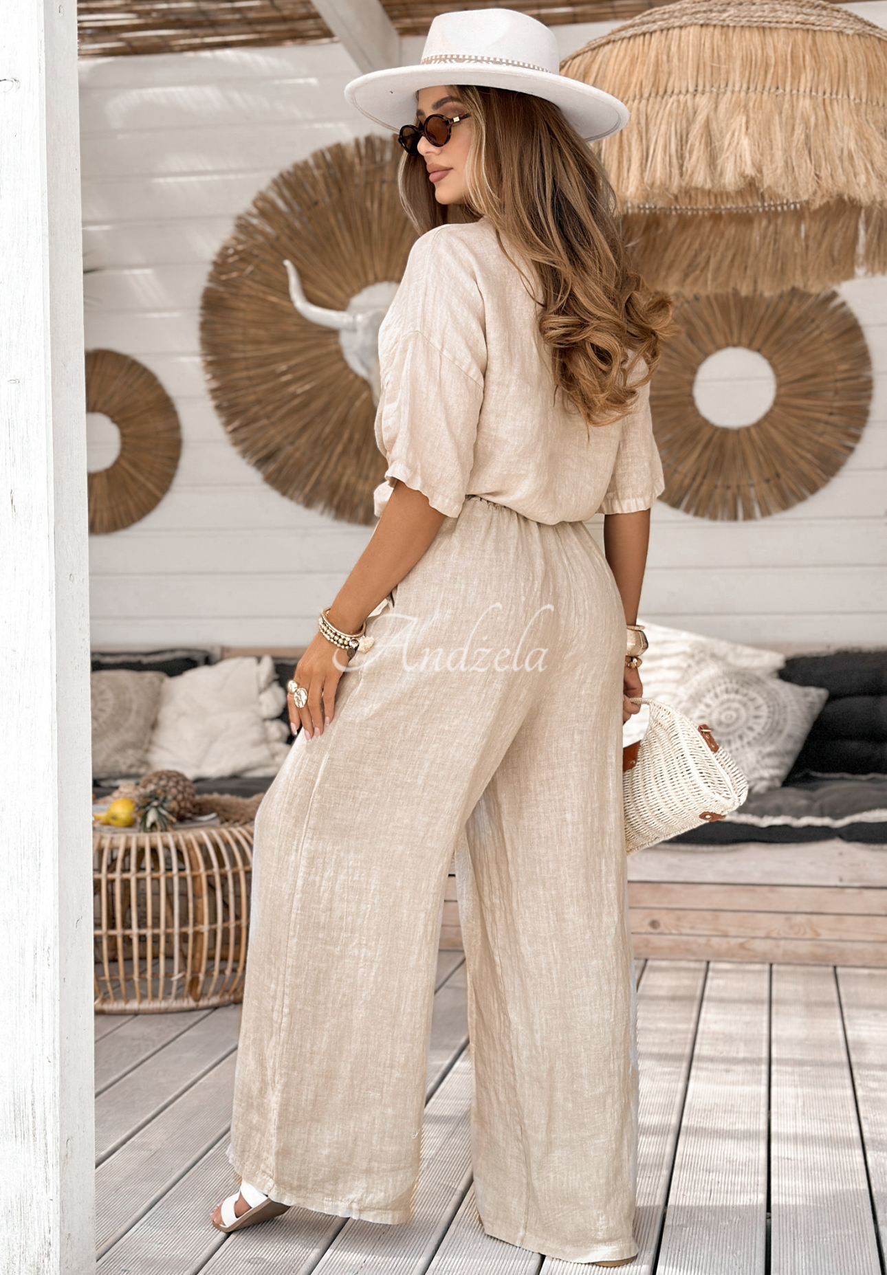 Pantaloni wide leg din in On Vacation