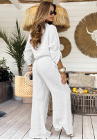 Lniane Pantaloni wide leg My Summer Soul białe