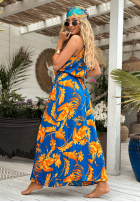 Wzorzysta Rochie Hawaiian Road niebiesko-galben