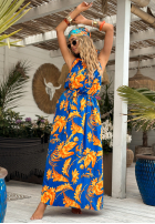 Wzorzysta Rochie Hawaiian Road niebiesko-galben