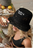 Pleciony Pălărie bucket hat Paris Milano negru