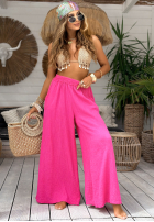 Muślinowe Pantaloni wide leg Paradise Bay fucsia