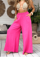 Muślinowe Pantaloni wide leg Paradise Bay fucsia