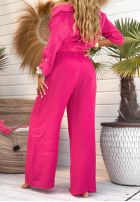Lniane Pantaloni wide leg My Happy Place fucsia