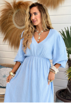 Muślinowa Rochie Make Me Happy albastru azuriu