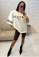 Tricou z nadrukiem La Milla Love Paris ecru