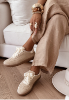 zamszowe Cizme z kokardką Sweet & Pearly bej