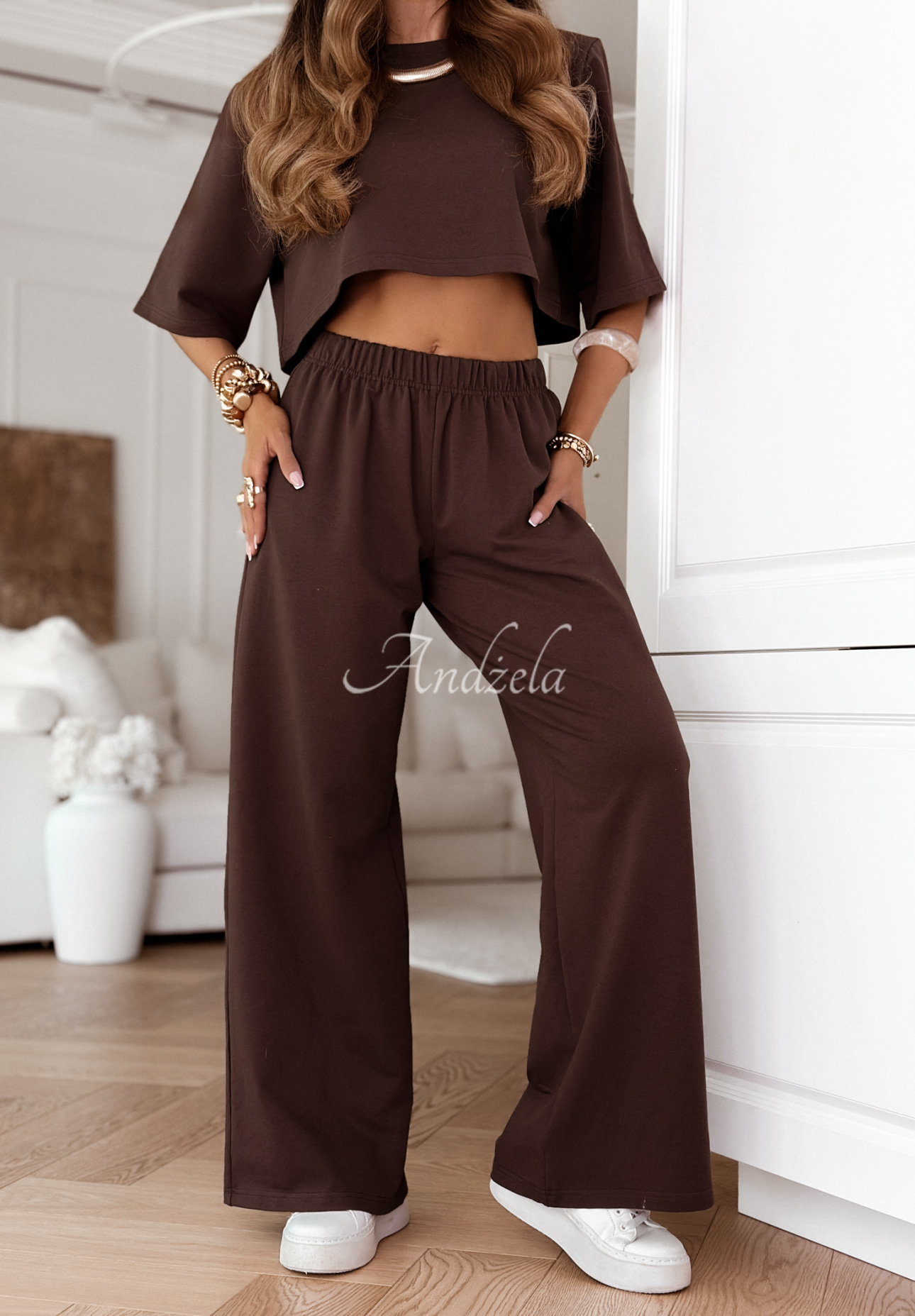 Set de trening Lovely Duo format din tricou și pantaloni wide leg