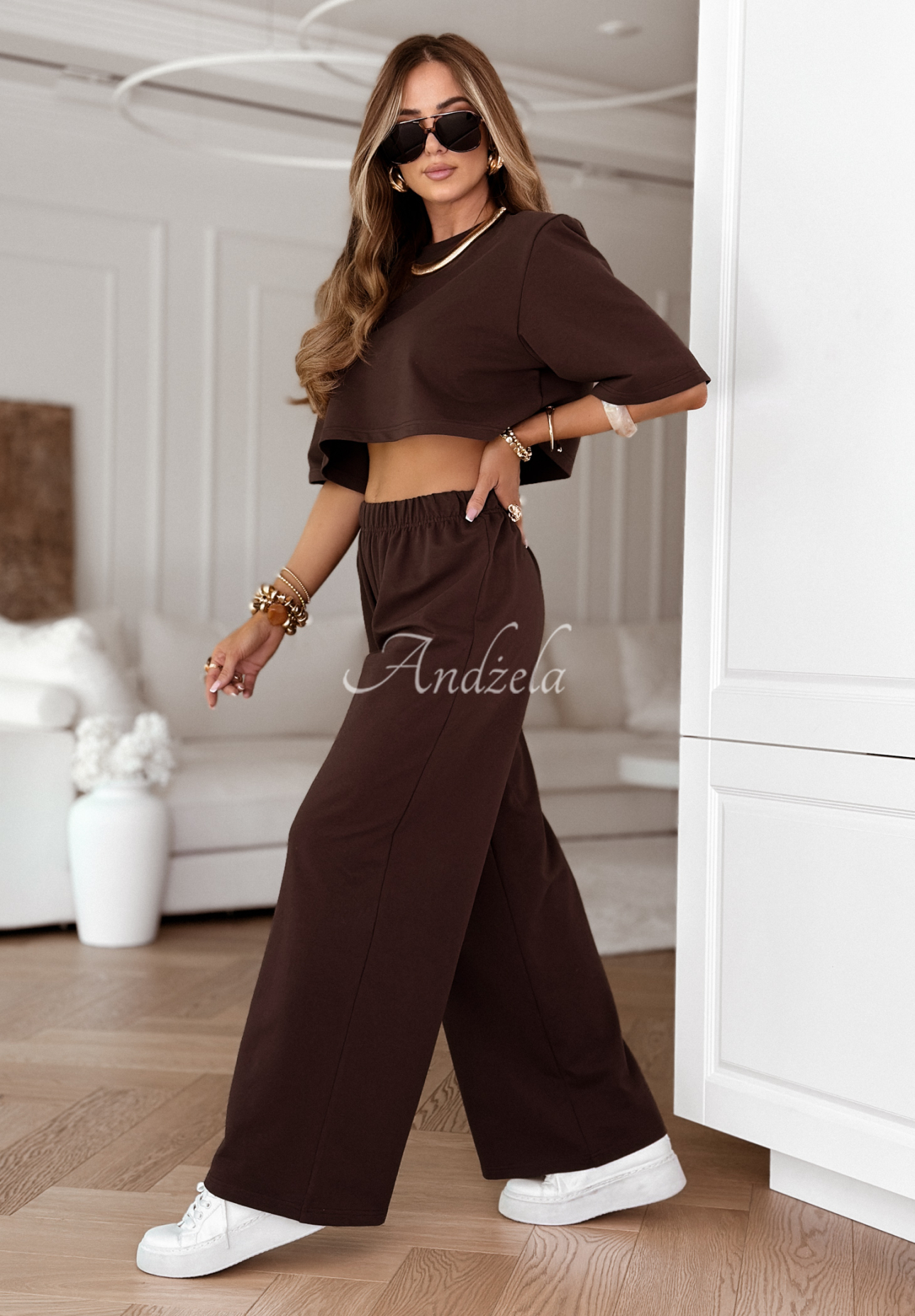 Set de trening Lovely Duo format din tricou și pantaloni wide leg