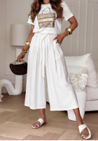 Tricou z nadrukiem Glamour And Fancy Alb