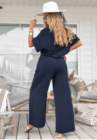 Compleu Tricou i Pantaloni wide leg Wind Whispers bluemarin