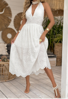 Ażurowa Rochie maxi boho Breathtaking Views ecru