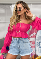 Scurtă Bluză Cu croială spaniolă Monaco fucsia