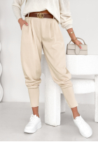 din material textil Pantaloni masełko The First Try de culoarea vaniliei