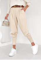 din material textil Pantaloni masełko The First Try de culoarea vaniliei