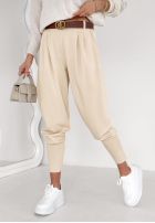 din material textil Pantaloni masełko The First Try de culoarea vaniliei