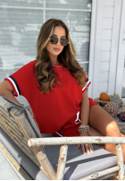 Compleu Tricou i krótkie spodenki Sporty Vibes roșu