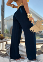 din material textil Pantaloni wide leg z paskiem Port Douglas bluemarin