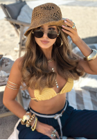 Pleciony Pălărie bucket hat Paris Milano camel