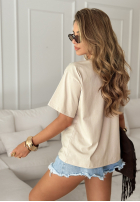 Tricou z nadrukiem Madame Fancy bej