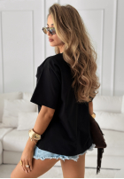 Tricou z nadrukiem Madame Fancy negru
