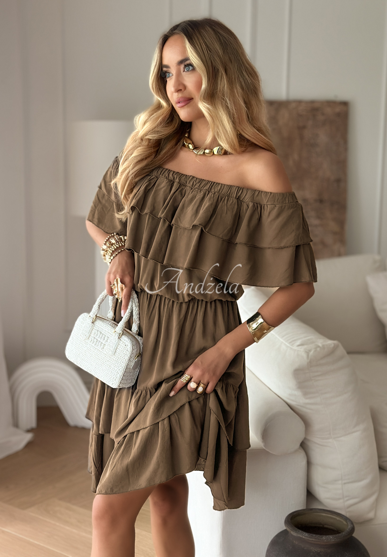 Rochie spaniolă din viscoză Ormond Beach cu volănașe