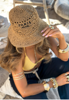 Pleciony Pălărie bucket hat Paris Milano camel