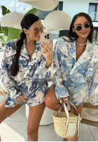 Lniany Compleu Cămașă i krótkie spodenki cu modele La Milla Dreamy Places bluemarin