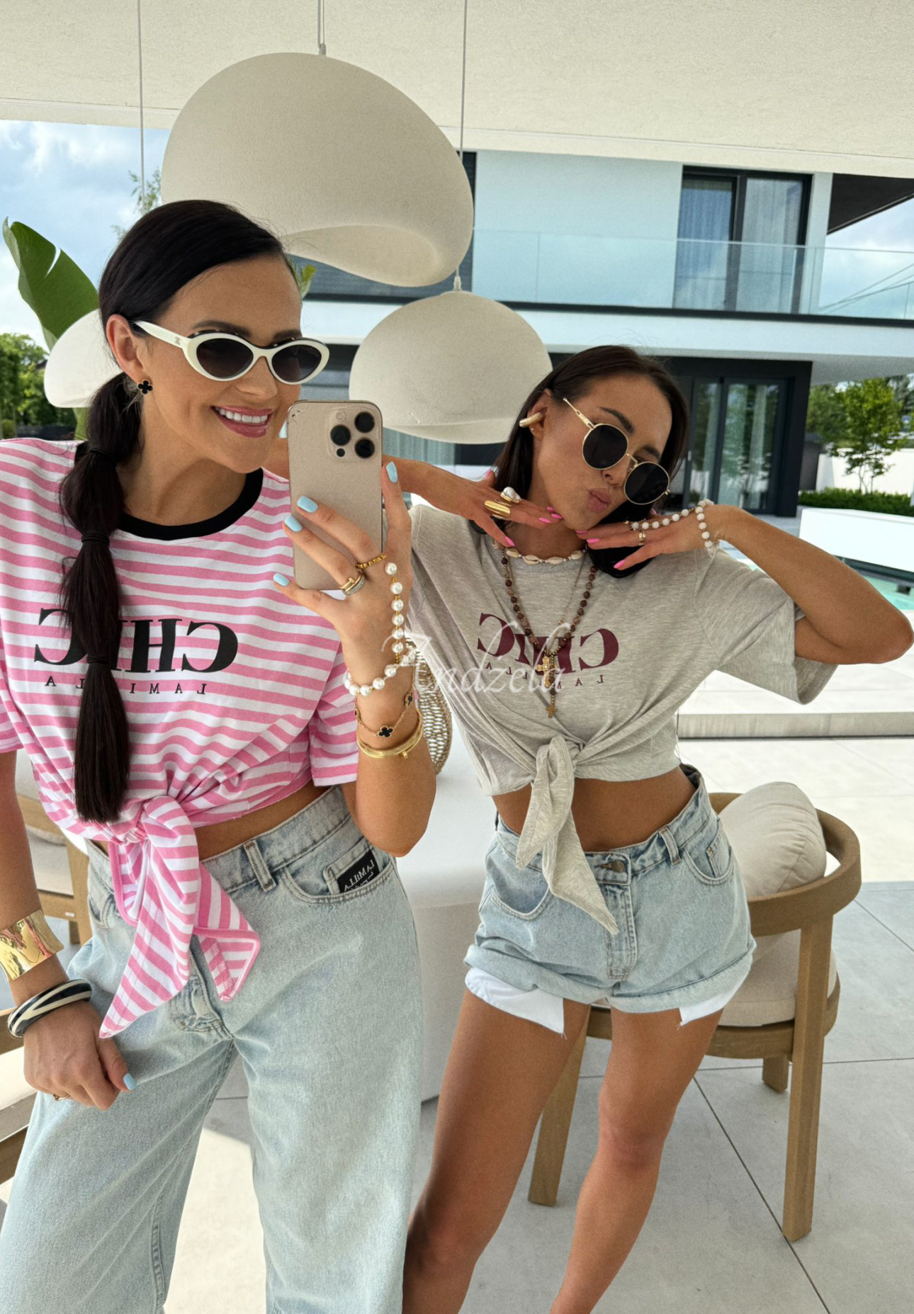Tricou cu legare La Milla I Have Seen model în dungi