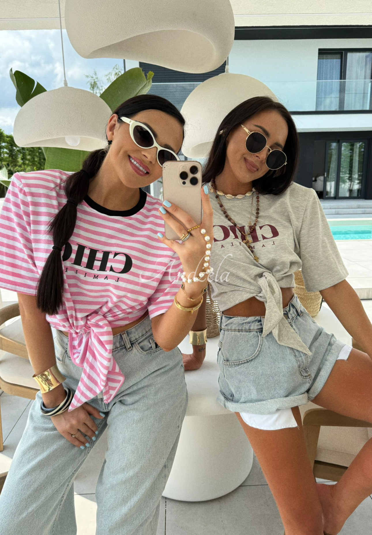 Tricou cu legare La Milla I Have Seen model în dungi