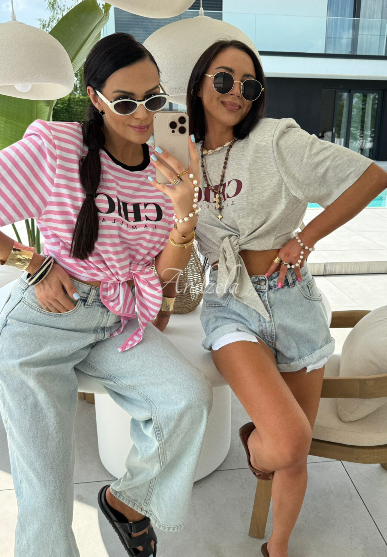 Tricou cu legare La Milla I Have Seen model în dungi