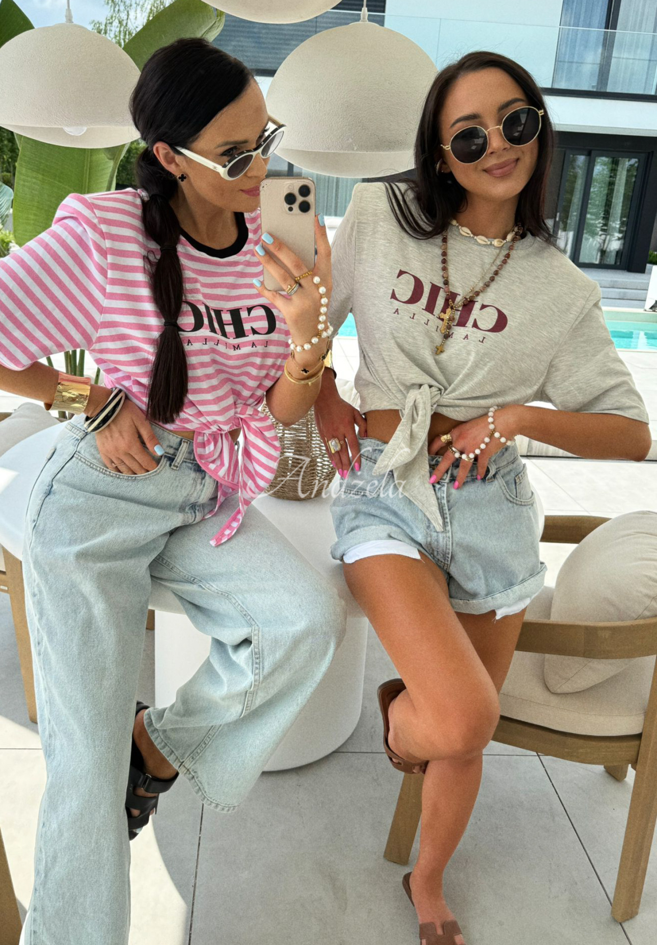 Tricou cu legare La Milla I Have Seen model în dungi
