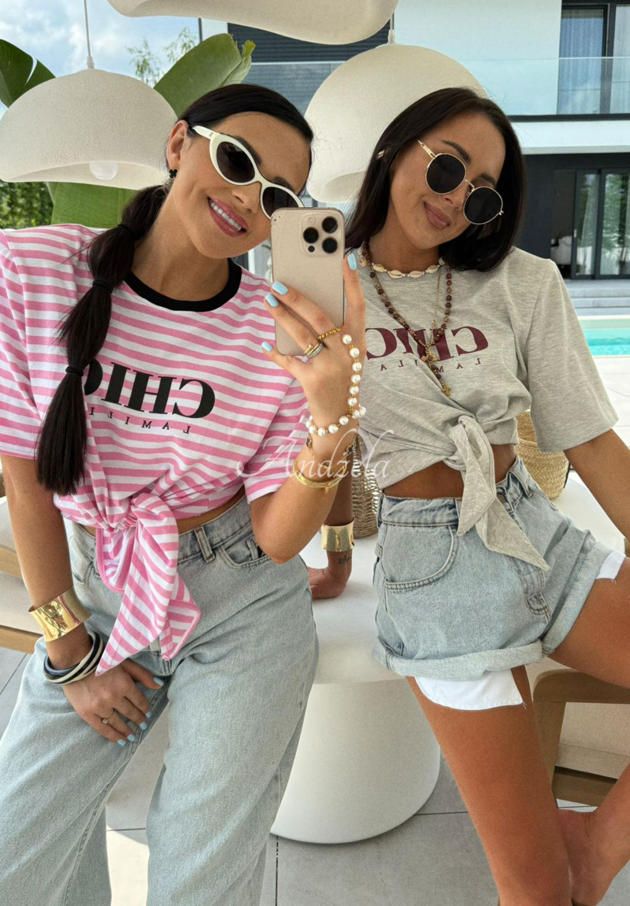 Tricou cu legare La Milla I Have Seen model în dungi