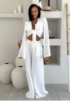 Compleu Cămașă i Pantaloni wide leg La Milla Remembers Everything Alb