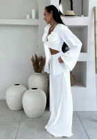 Compleu Cămașă i Pantaloni wide leg La Milla Remembers Everything Alb