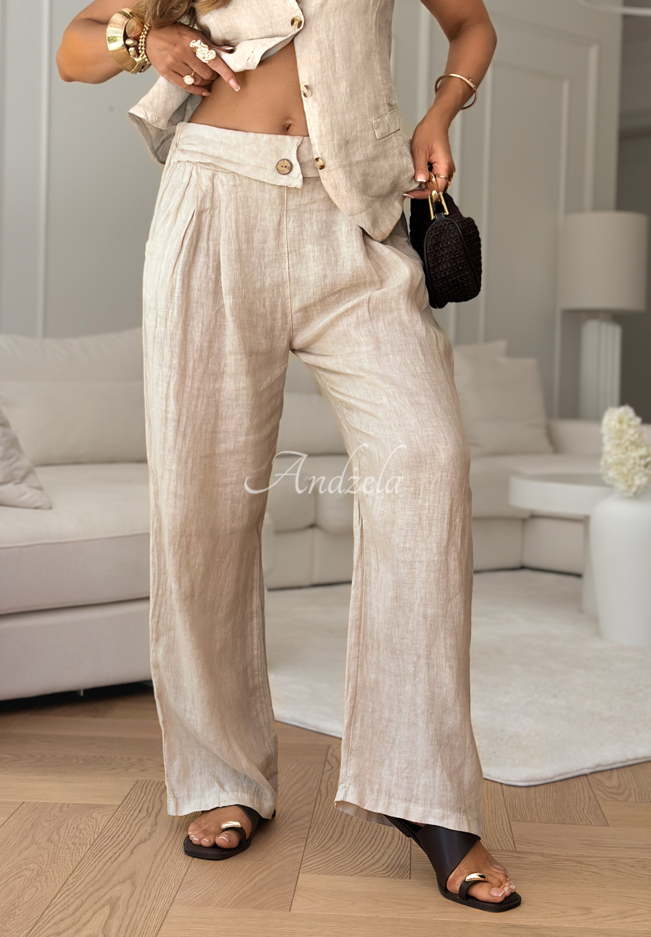 Pantaloni din in Sun Oasis