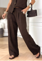 Lniana Pantaloni Sun Oasis negre