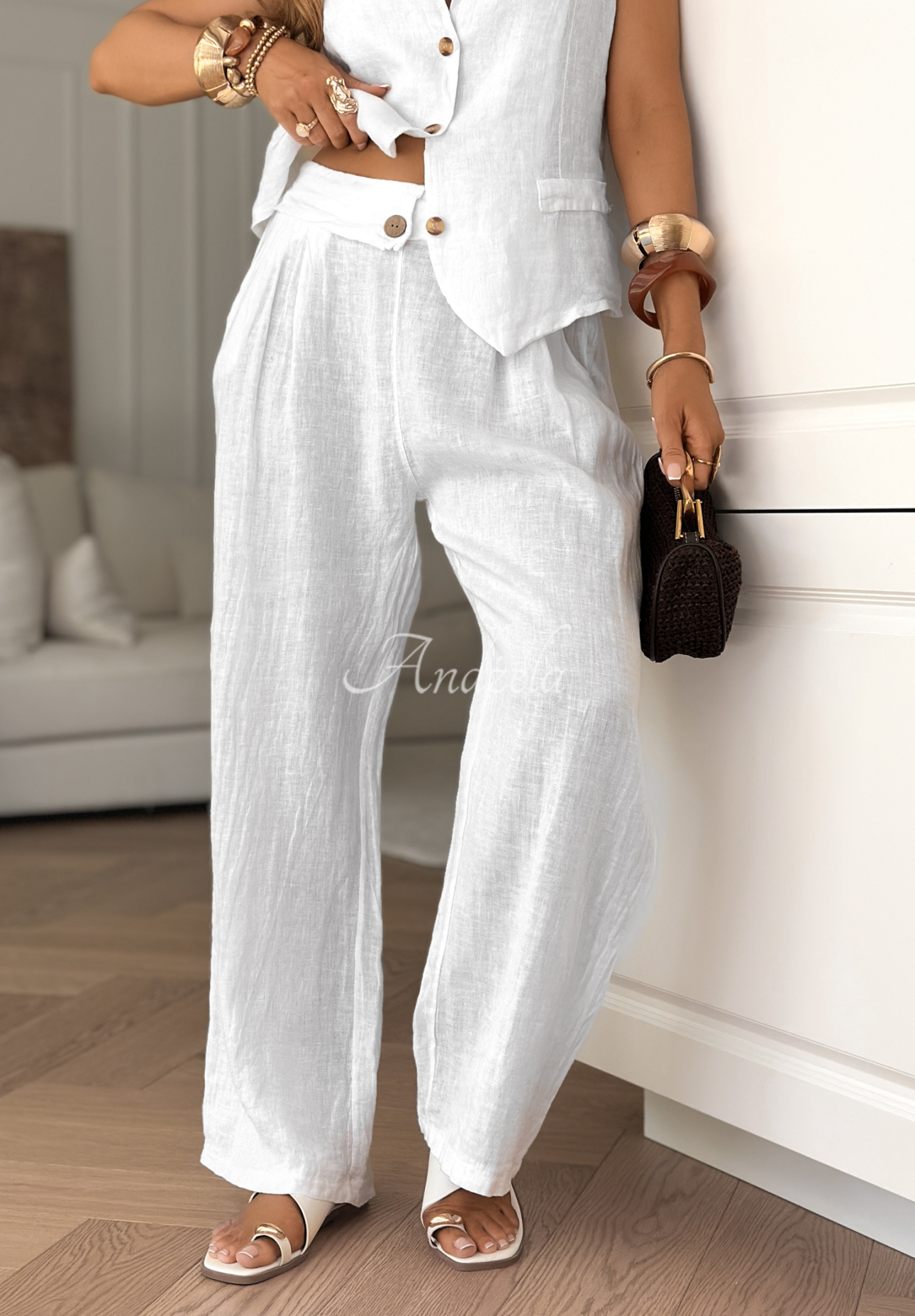 Pantaloni din in Sun Oasis