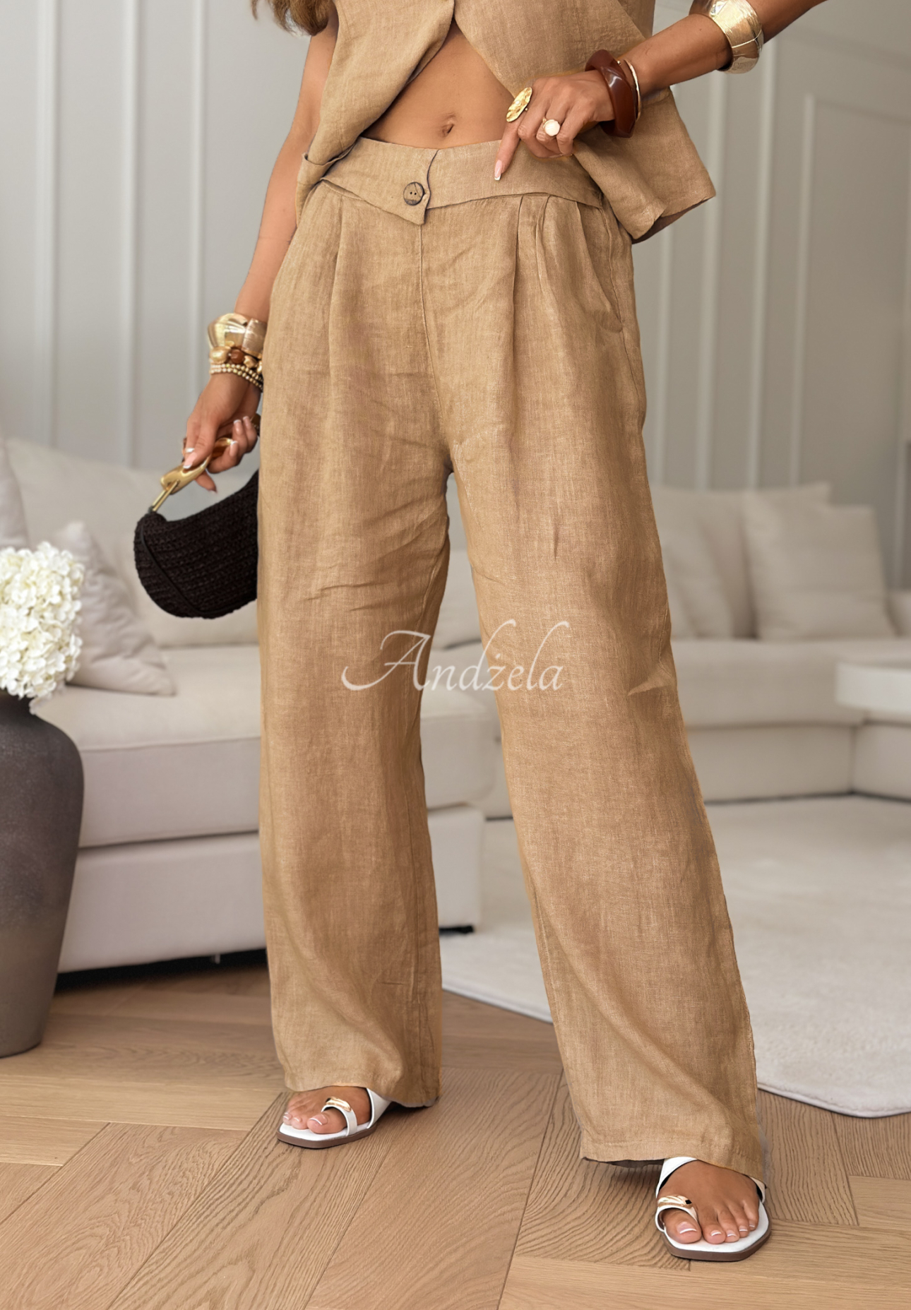 Pantaloni din in Sun Oasis