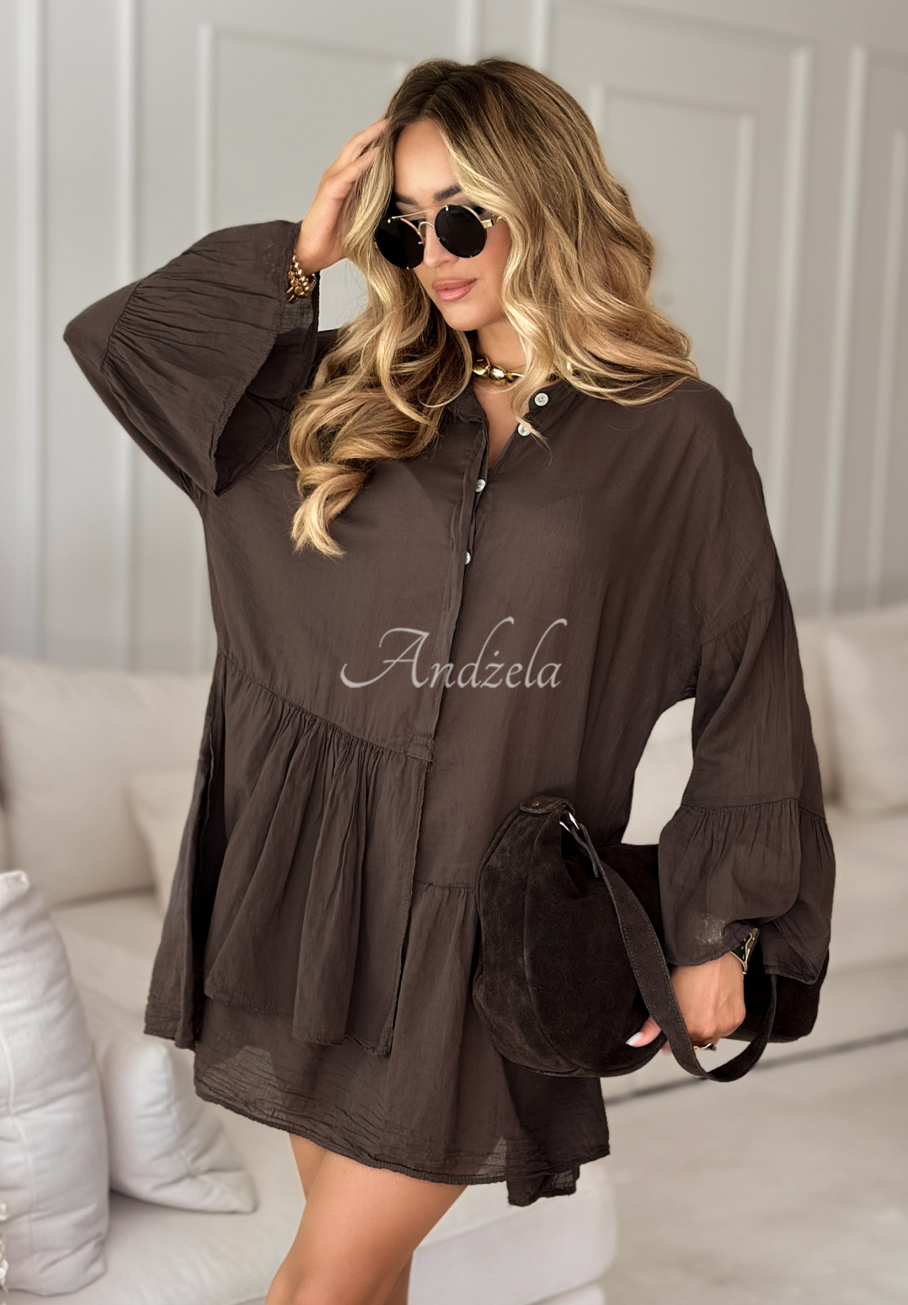 Rochie oversize cu volănașe Free As The Ocean