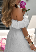 Ażurowa Rochie boho Palm Beaches albă