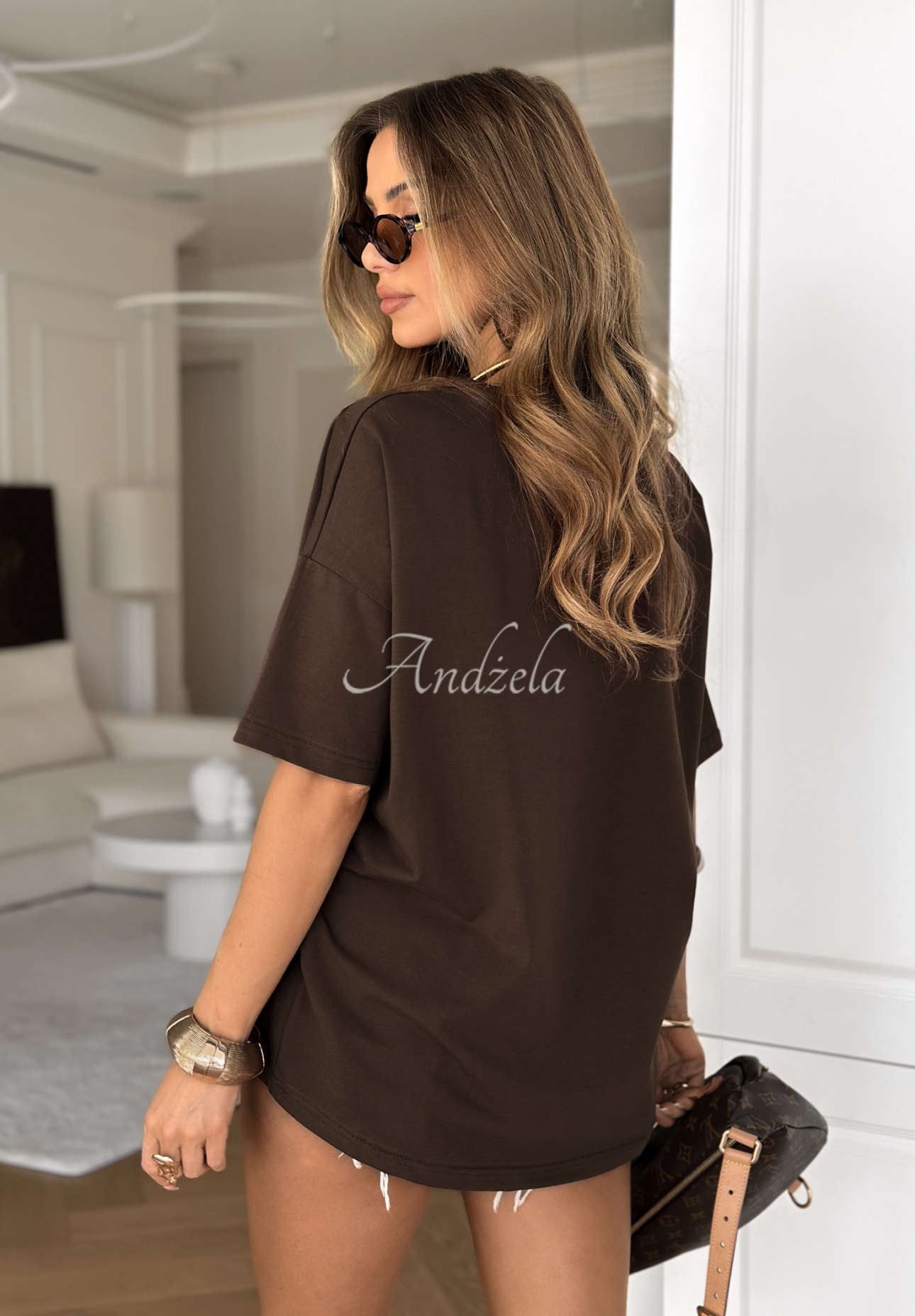 Tricou oversize cu decolteu în V Cascade