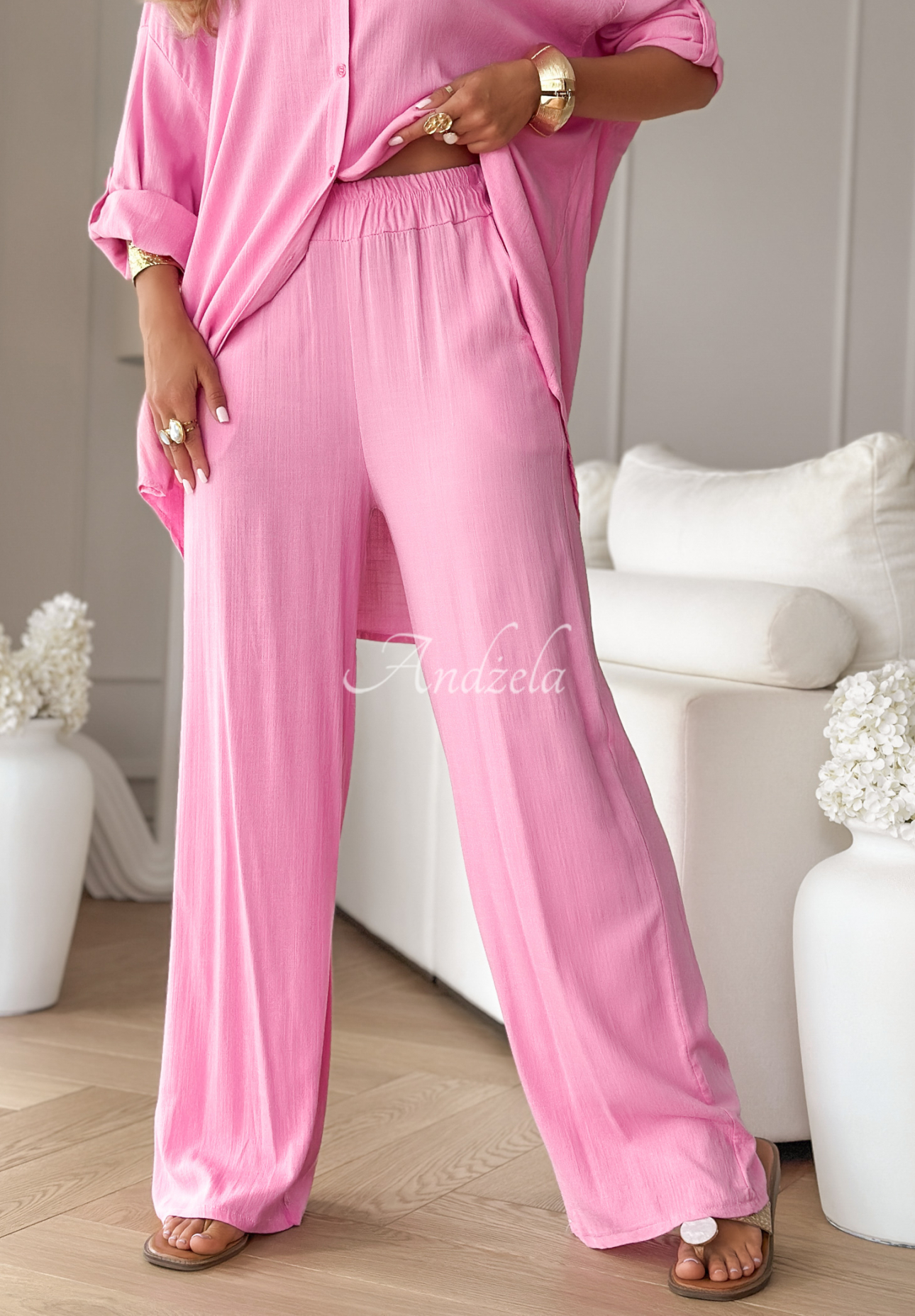 Set format din cămașă și pantaloni wide leg View Bliss