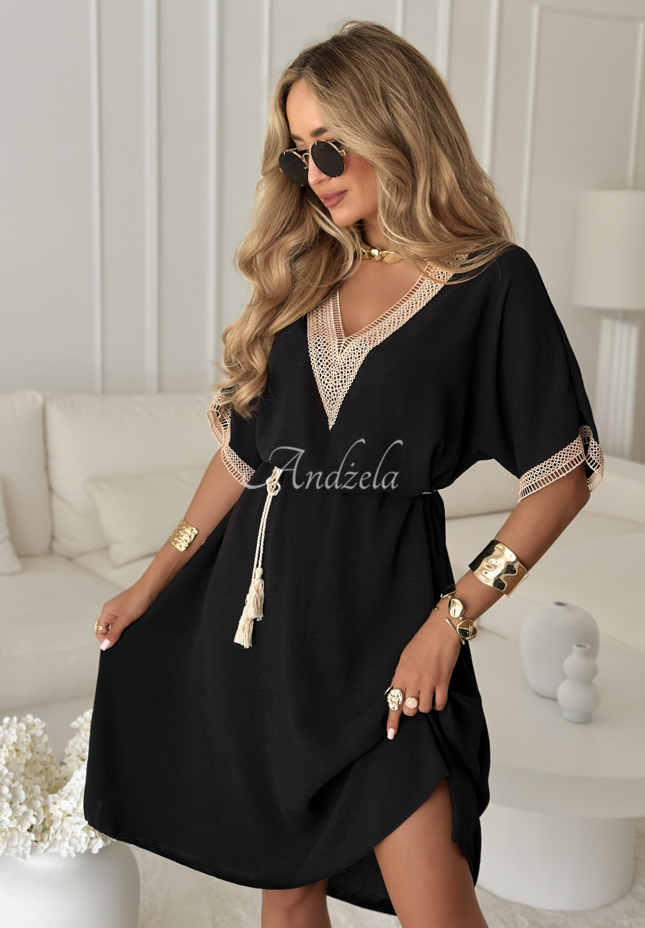 Rochie midi boho cu curea Chianti Valley