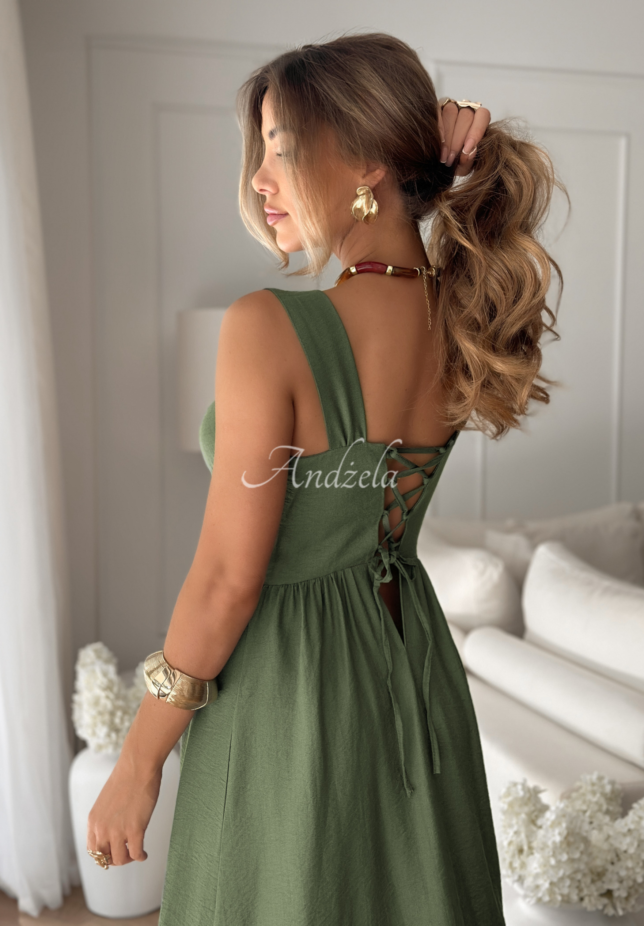 Rochie din viscoză La Esmeralda cu bretele