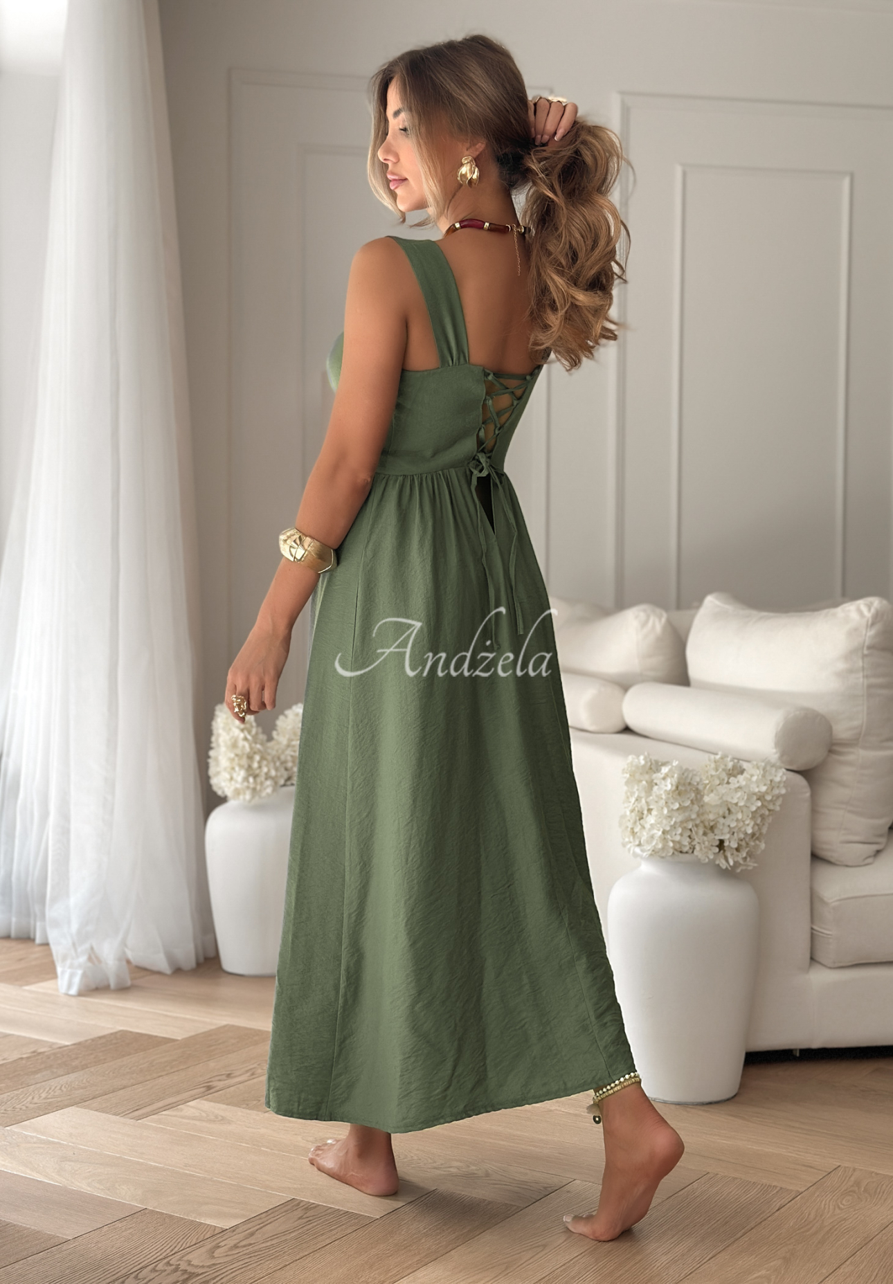 Rochie din viscoză La Esmeralda cu bretele