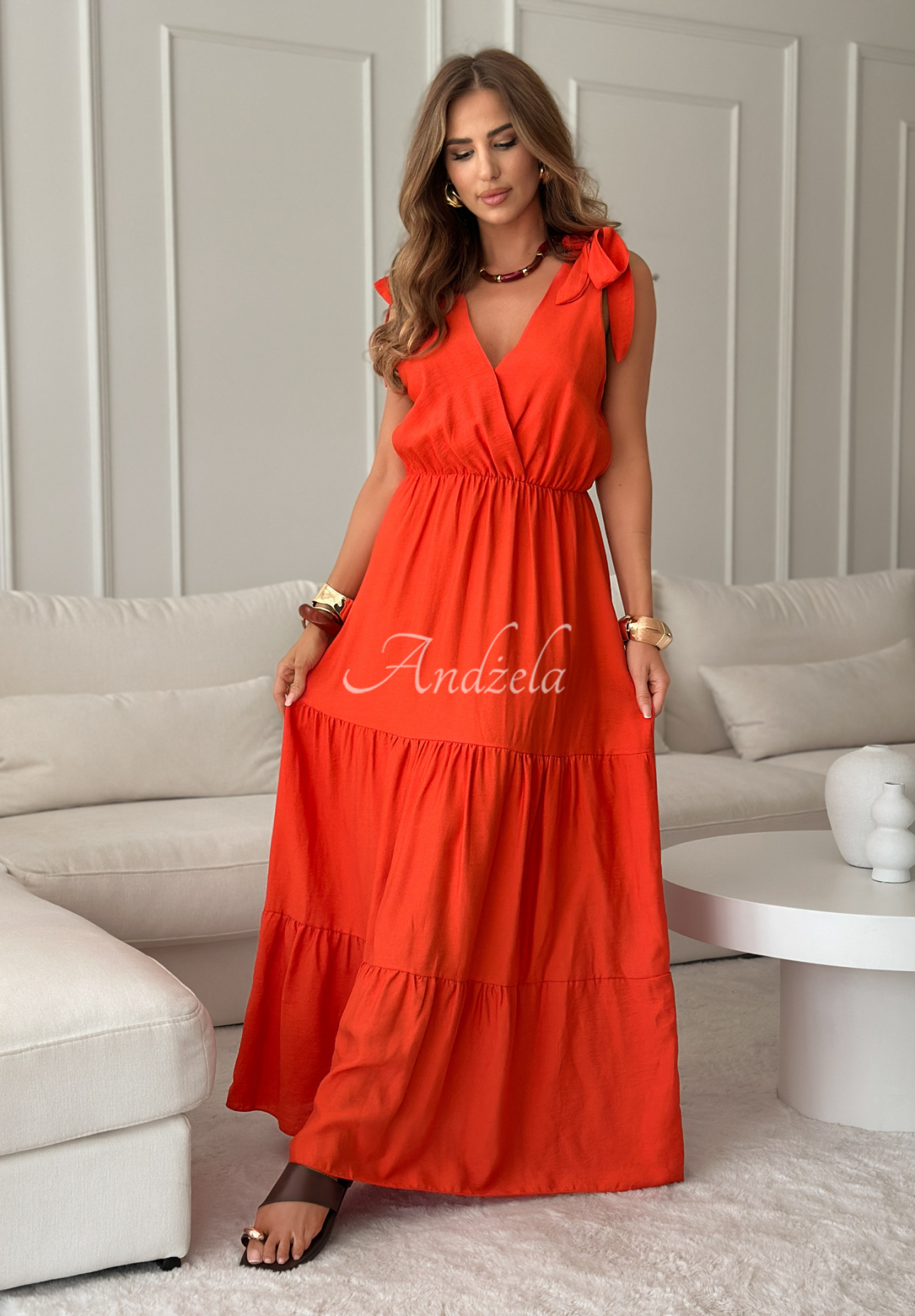 Rochie maxi din viscoză Summerville cu bretele