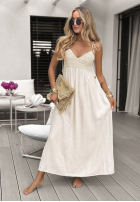 Rochie maxi boho Long Time No Sea bej